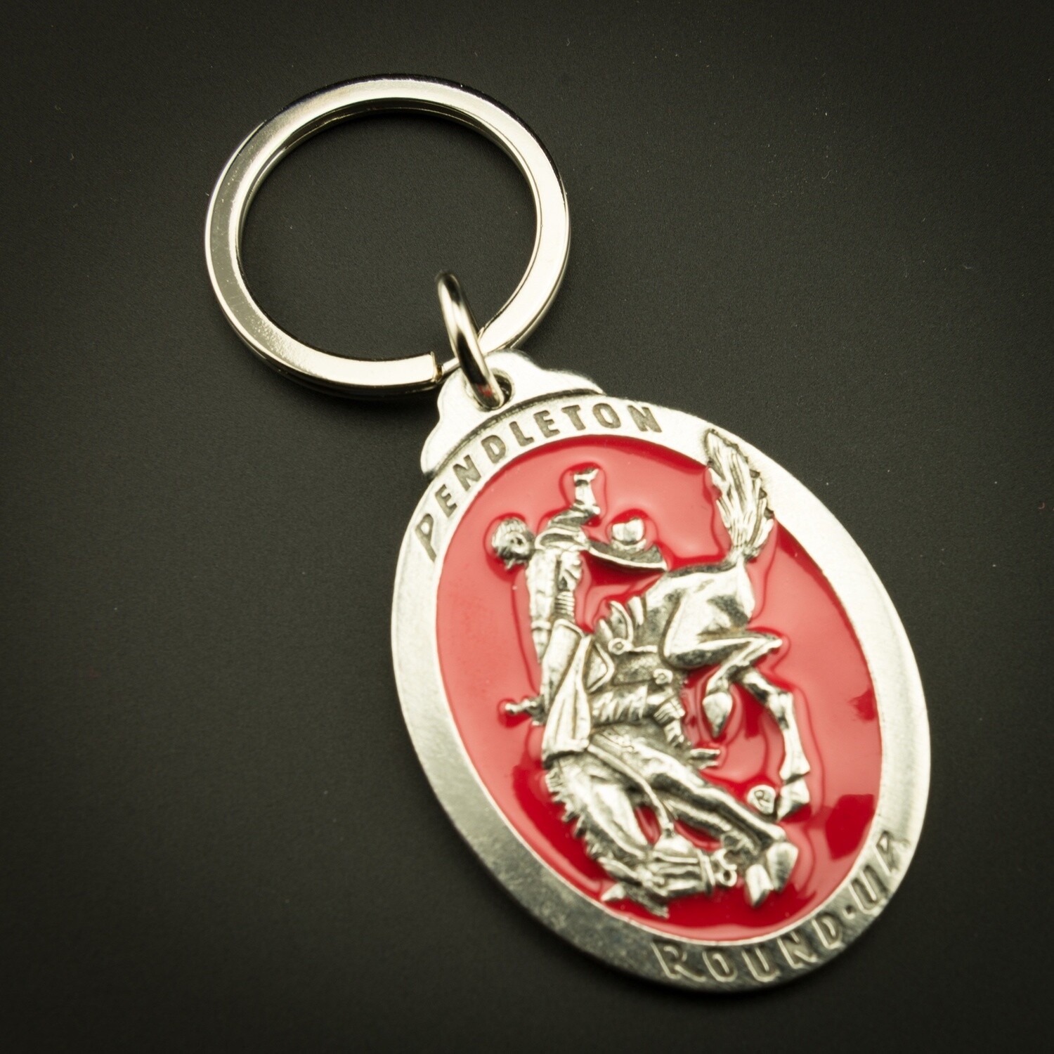 Pendleton Round-Up Pewter Keychain