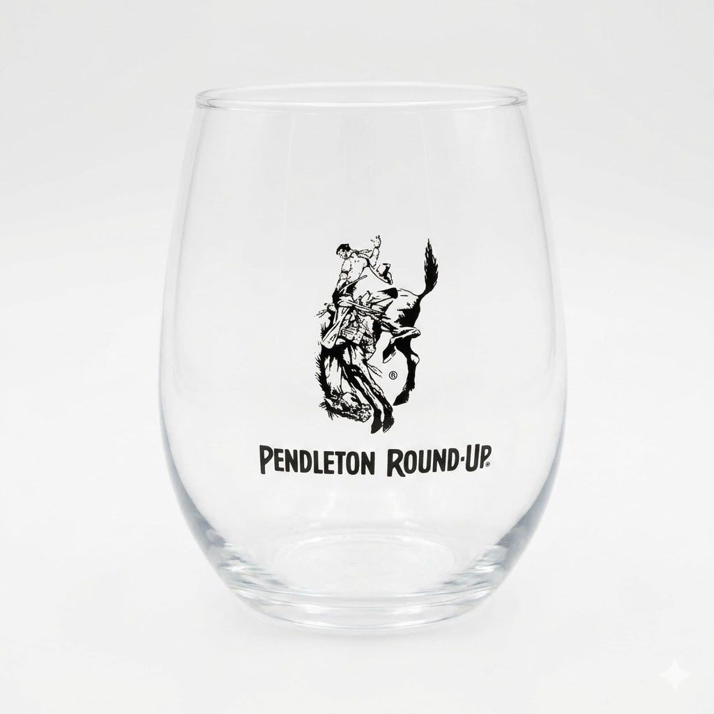 Large Pendleton Round-Up Stemless Wine Glass