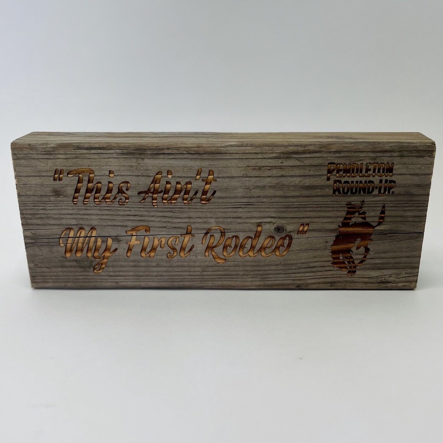Pendleton Round-Up Wooden Fence Post Sign