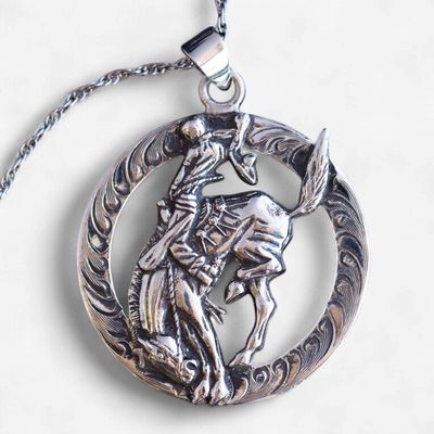 Pendleton Round-Up Vogt Filigree Bucking Horse Necklace