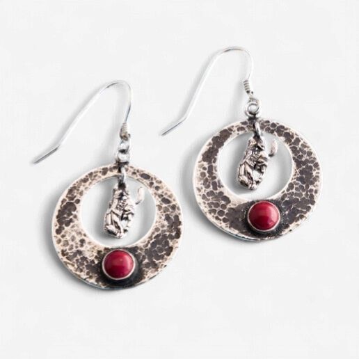 Pendleton Round-Up Vogt Coral Stone Dangle Earrings