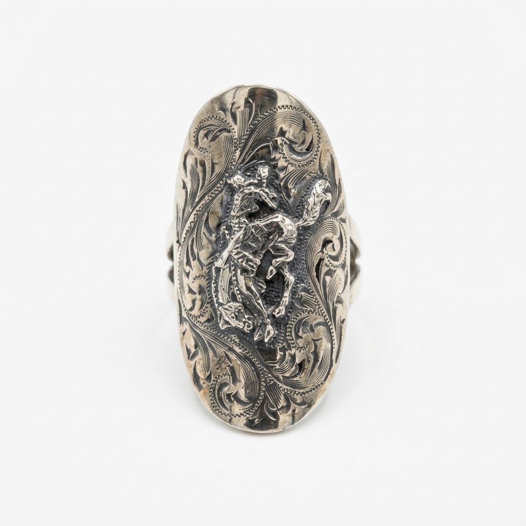 Pendleton Round-Up Vogt Silver Bucking Horse Ring