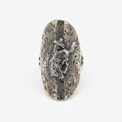 Pendleton Round-Up Vogt Silver Bucking Horse Ring