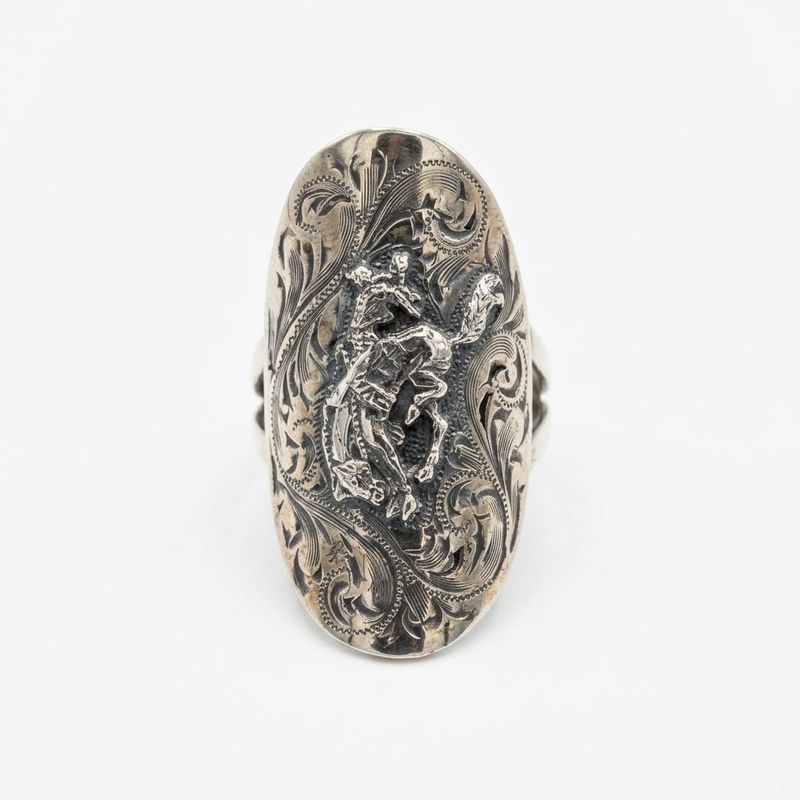 Pendleton Round-Up Vogt Silver Bucking Horse Ring