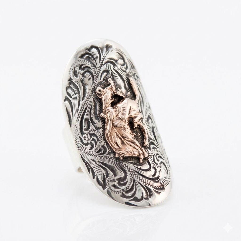 Pendleton Round-Up Vogt Gold Bucking Horse Ring