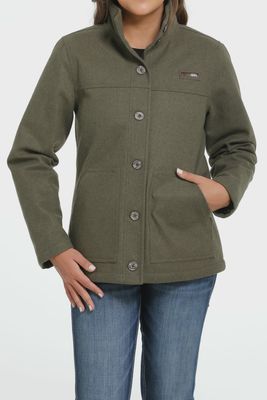 Ladies Cinch Pendleton Round-Up Olive Wooly Coat