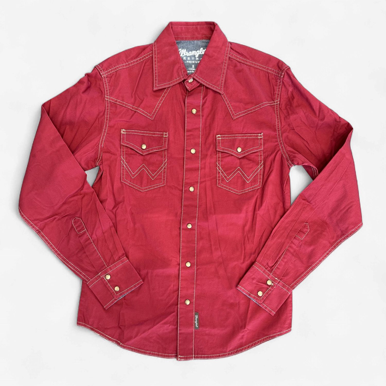 Men's Wrangler Pendleton Round-Up Red Retro Long Sleeve Snap