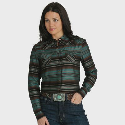 Ladies Cruel Pendleton Round-Up Western Long Sleeve Snap