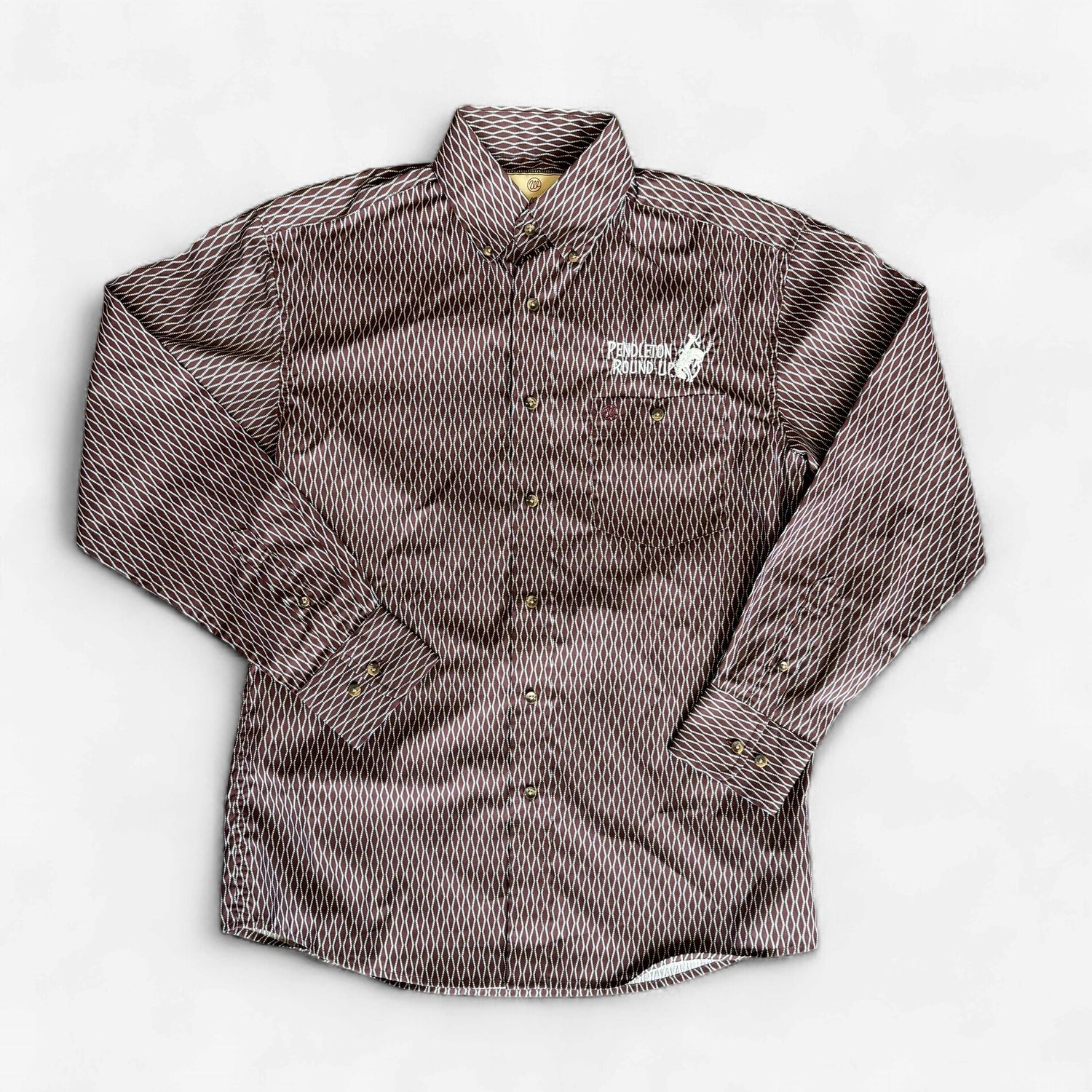 Men's Wrangler Pendleton Round-Up Maroon Long Sleeve Button Up