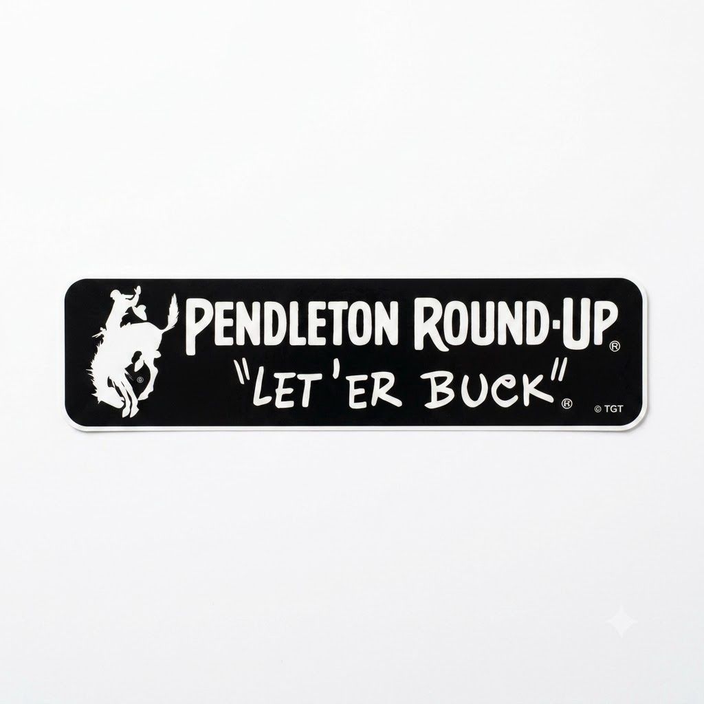 Black Pendleton Round-Up Mini Bumper Sticker