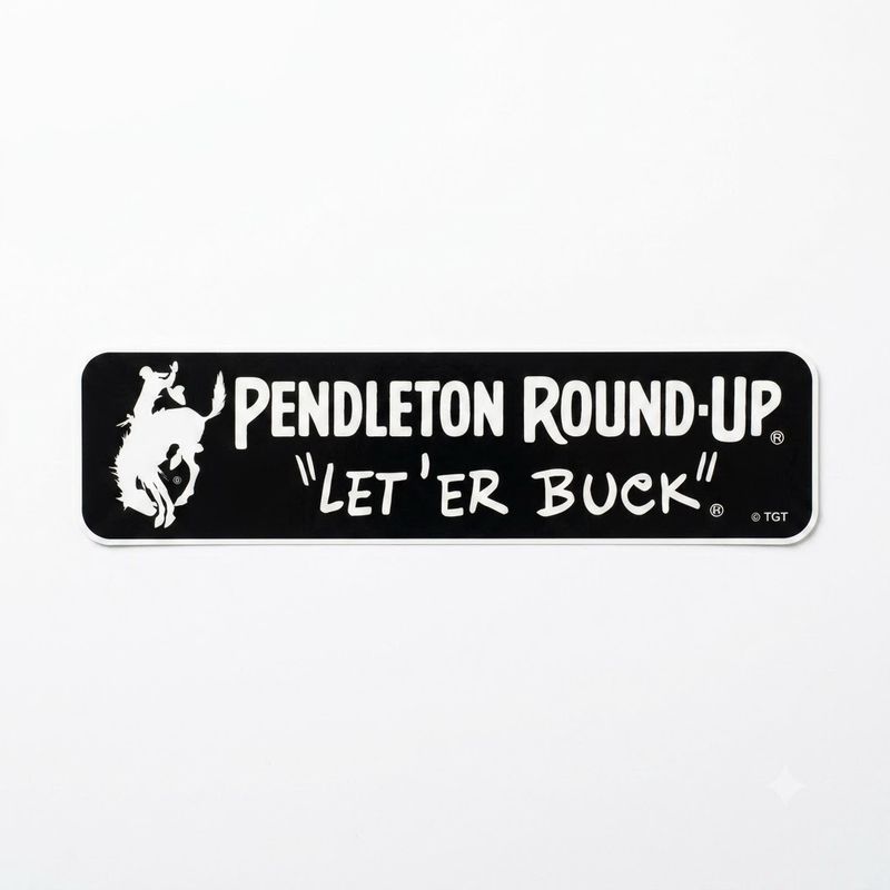Black Pendleton Round-Up Mini Bumper Sticker