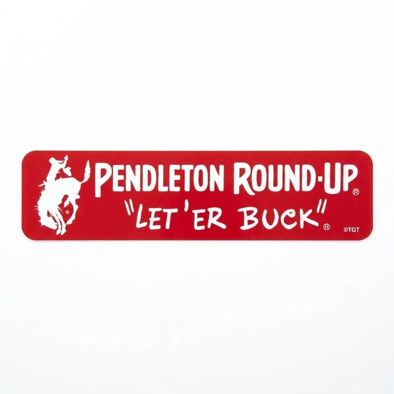 Red Pendleton Round-Up Mini Bumper Sticker