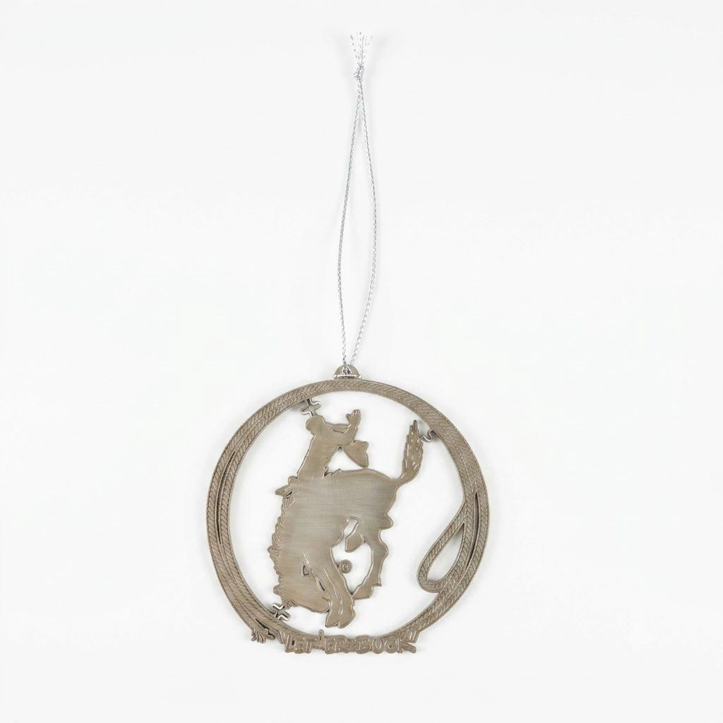 Pendleton Round-Up Silver Rope Bucking Horse Ornament