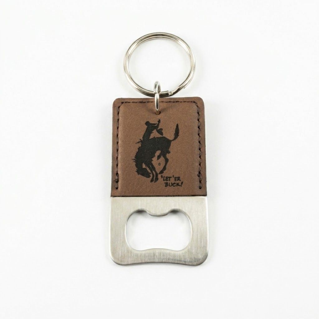 Pendleton Round-Up Leather Bottle Opener Keychain
