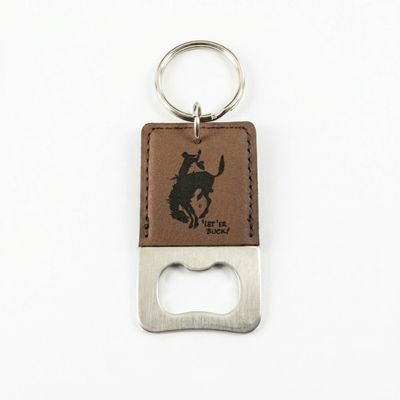 Pendleton Round-Up Leather Bottle Opener Keychain