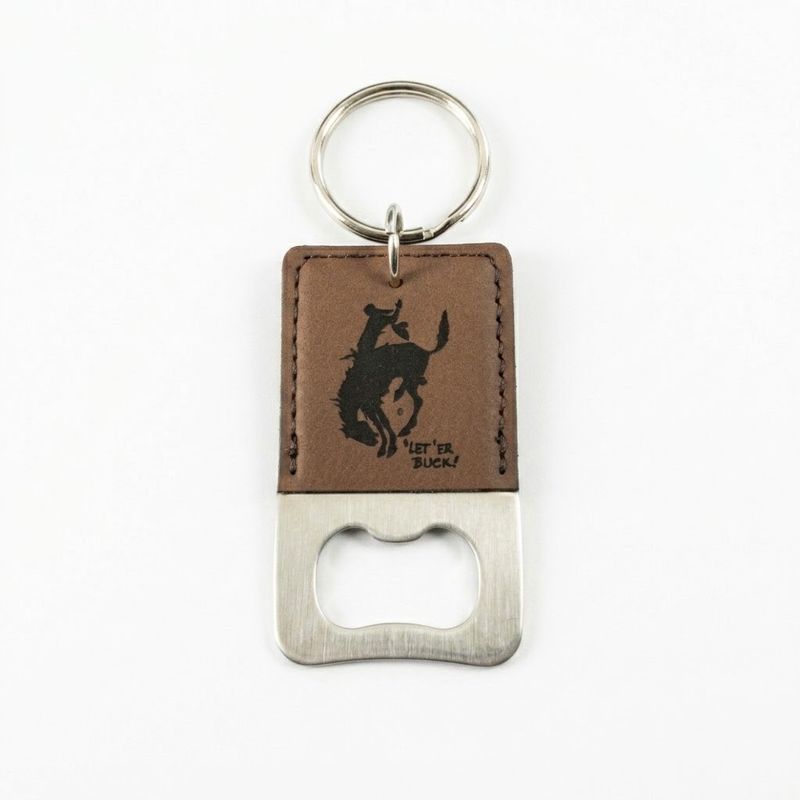 Pendleton Round-Up Leather Bottle Opener Keychain