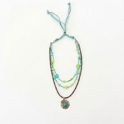 Pendleton Round-Up Turquoise Layered Horse Hair Necklace
