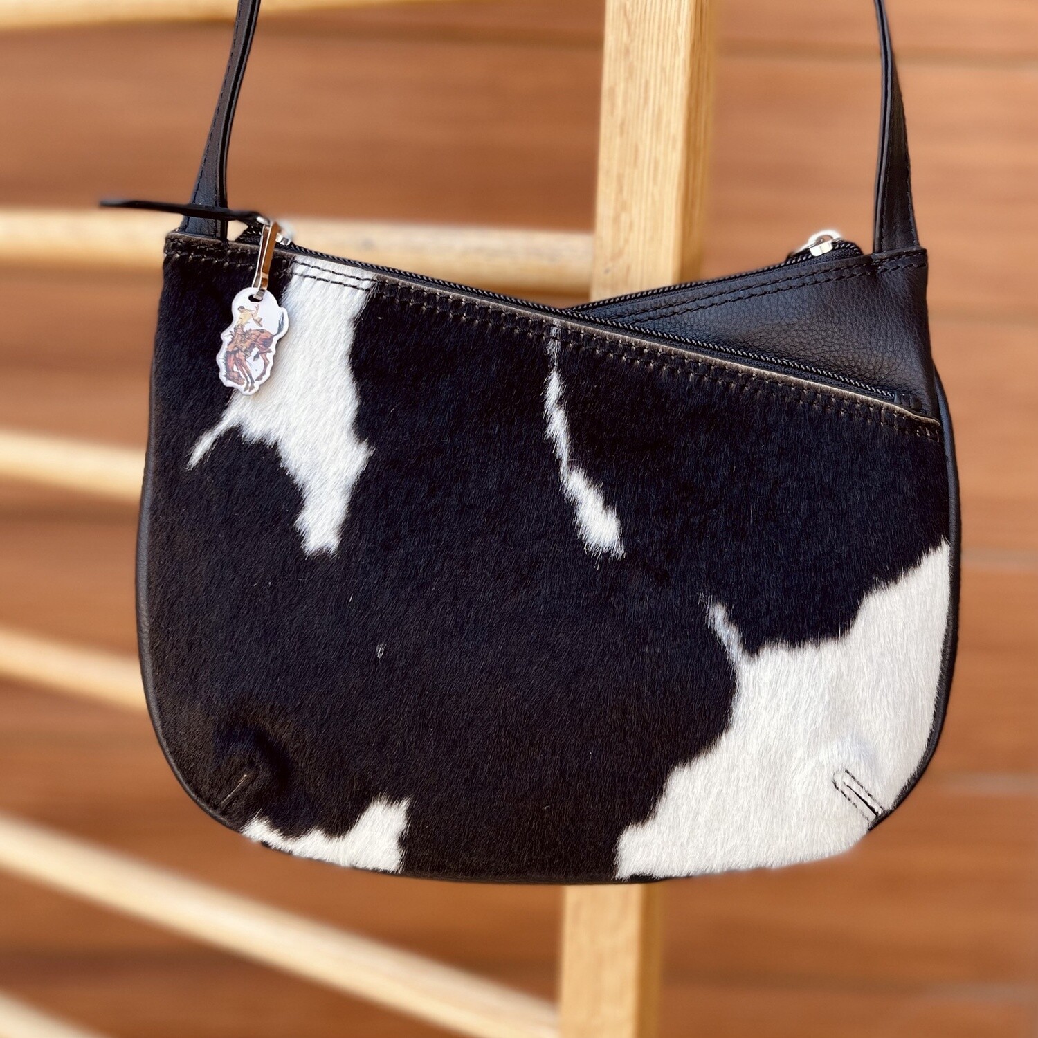 Pendleton Round-Up Black Hair On Double Zip Crossbody