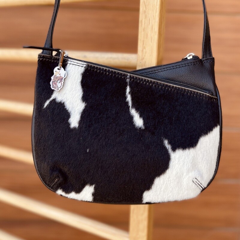 Pendleton Round-Up Black Hair On Double Zip Crossbody