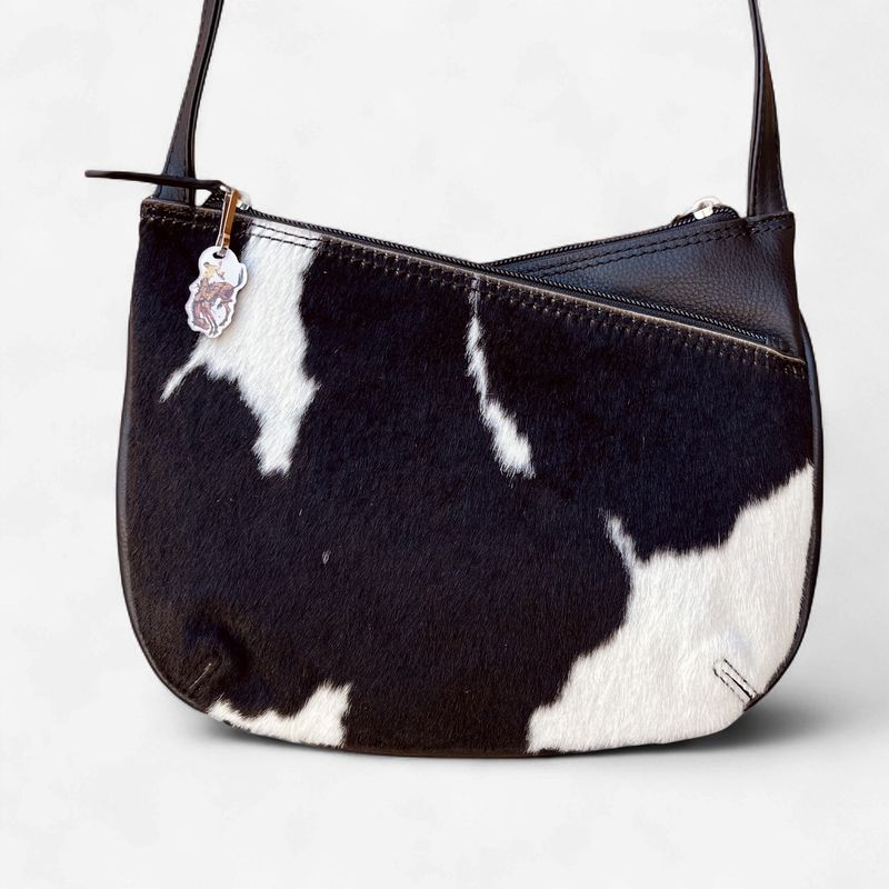 Pendleton Round-Up Black Hair On Double Zip Crossbody