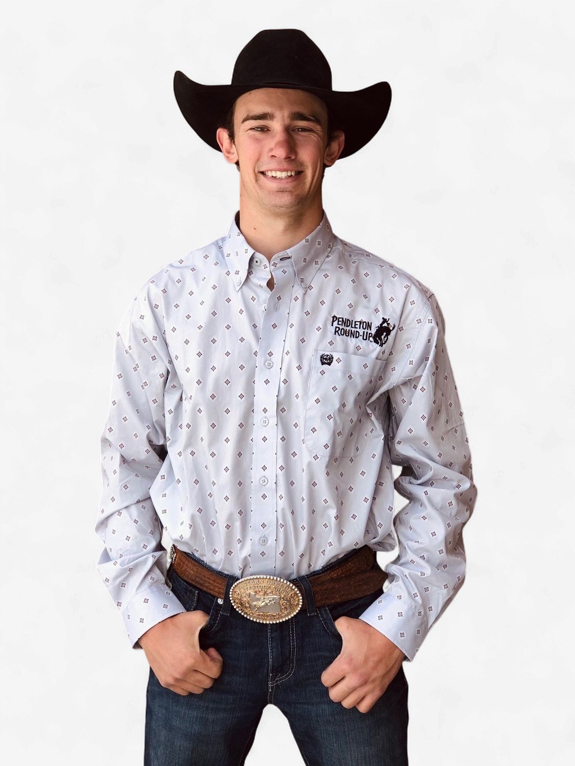 Men's Cinch Pendleton Round-Up Gray/Aztec Long Sleeve Button Up