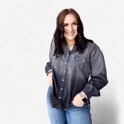 Ladies Cruel Pendleton Round-Up Chambray Long Sleeve Snap