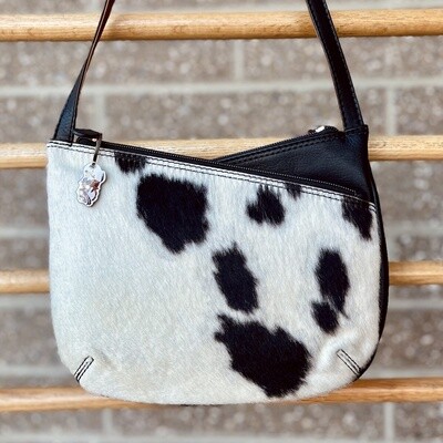 Pendleton Round-Up Brown Hair On Double Zip Crossbody