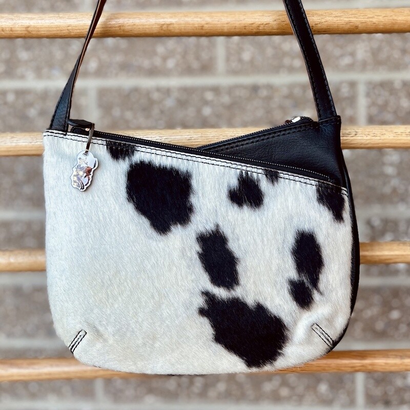 Pendleton Round-Up Brown Hair On Double Zip Crossbody