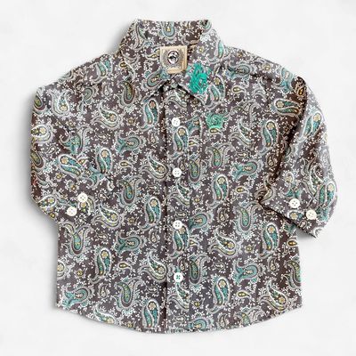 Infant Cinch Pendleton Round-Up Teal Paisley Long Sleeve Button Up