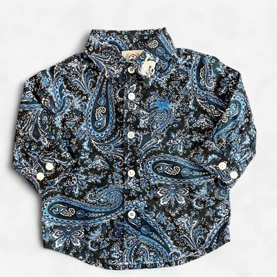 Infant Cinch Pendleton Round-Up Blue Paisley Long Sleeve Button Up