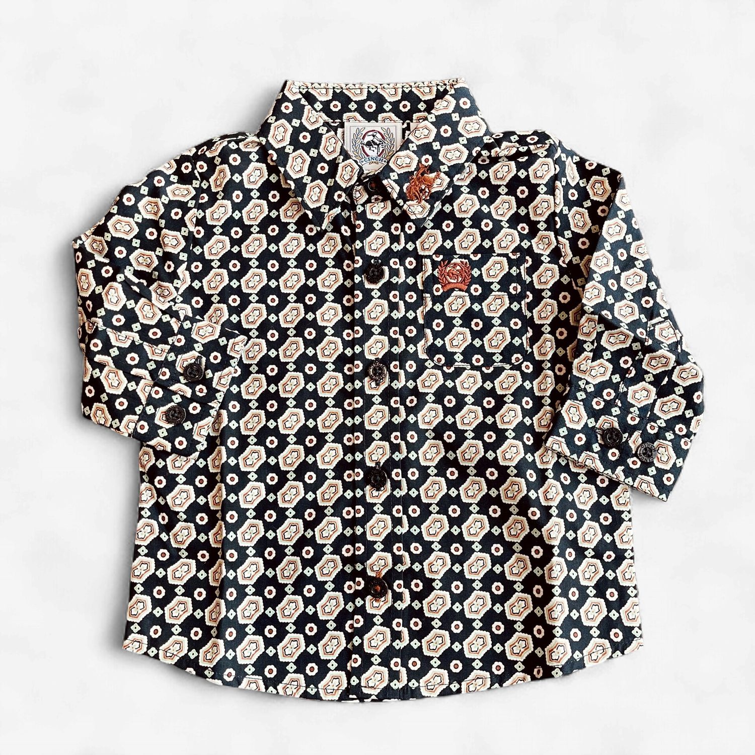 Infant Cinch Pendleton Round-Up Hexagon Long Sleeve Button Up