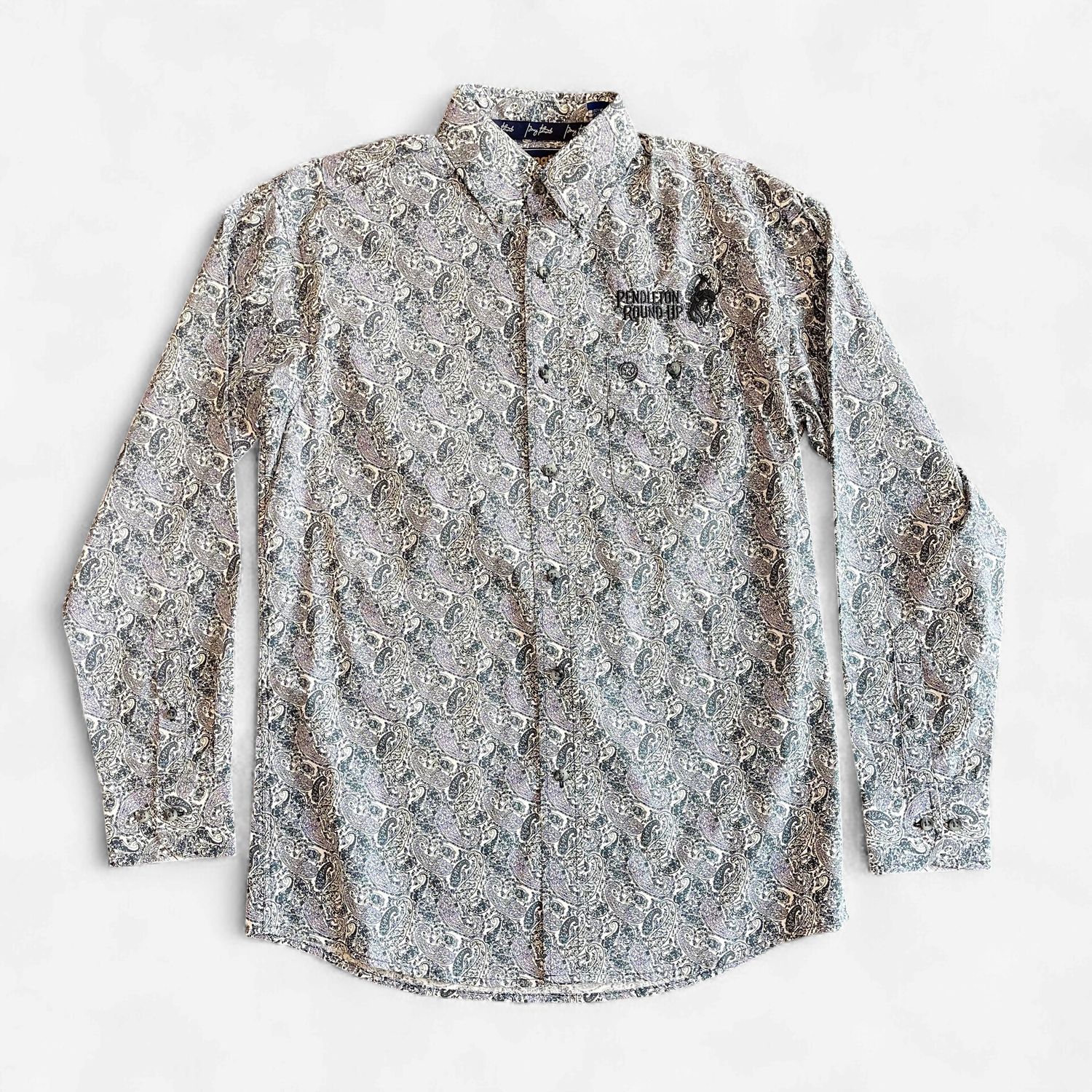 Men's Wrangler Pendleton Round-Up Purple Paisley Long Sleeve Button Up