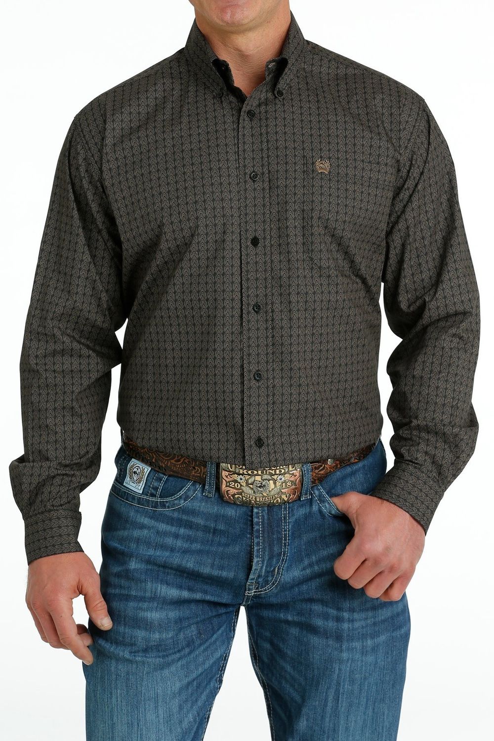 Men's Cinch Pendleton Round-Up Stone Arrow Long Sleeve Button Up