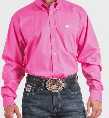 Men's Cinch Pendleton Round-Up Pink Long Sleeve Button Up