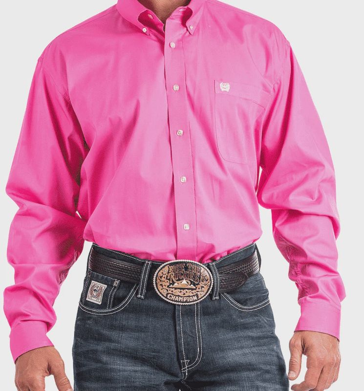 Men's Cinch Pendleton Round-Up Pink Long Sleeve Button Up