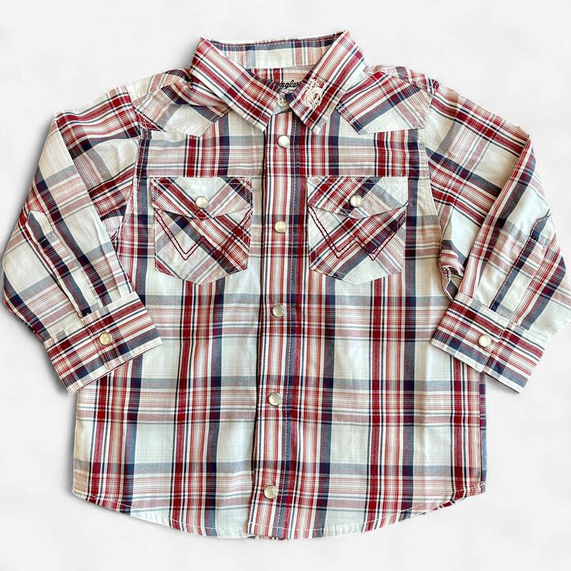 Toddler Wrangler Pendleton Round-Up Plaid Long Sleeve Snap