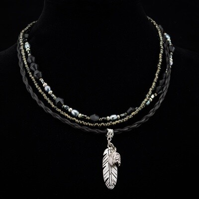 Happy Canyon Horse Hair Feather Bead Necklace