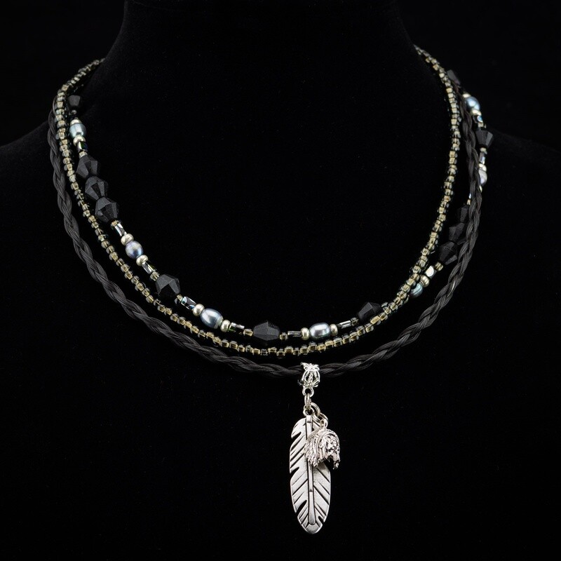 Happy Canyon Horse Hair Feather Bead Necklace