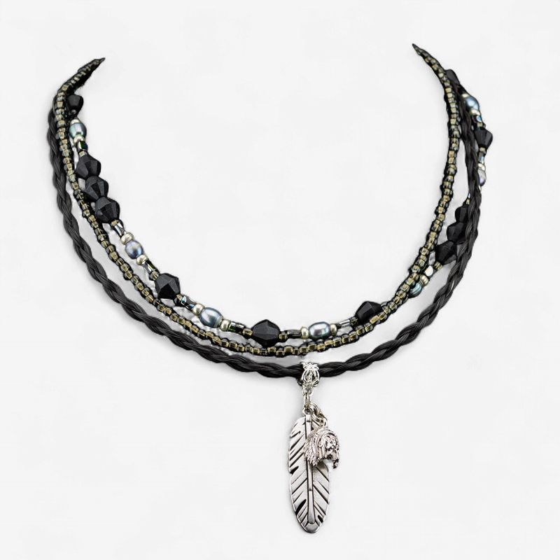 Happy Canyon Horse Hair Feather Bead Necklace