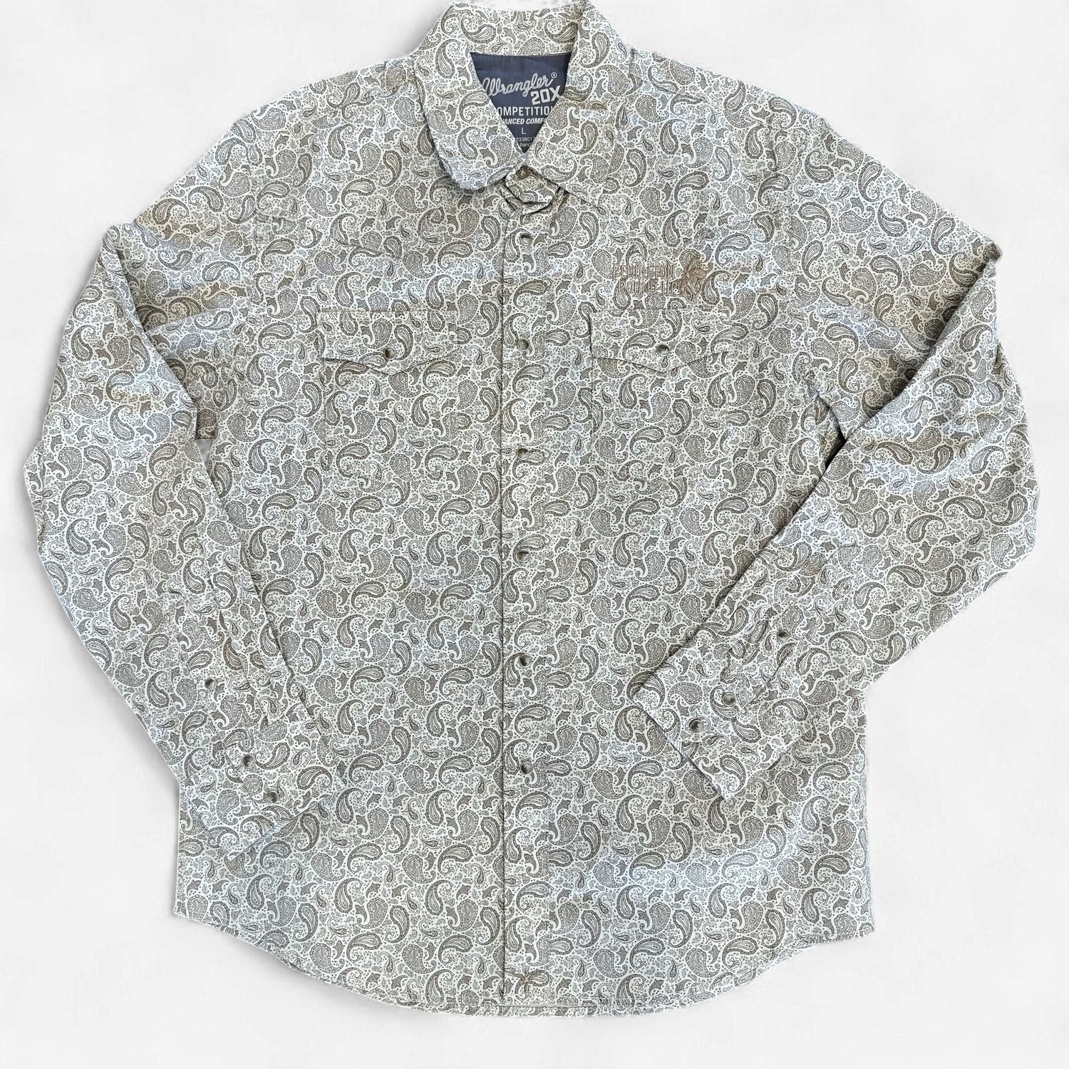 Men's Wrangler Pendleton Round-Up Brown Paisley Long Sleeve Button