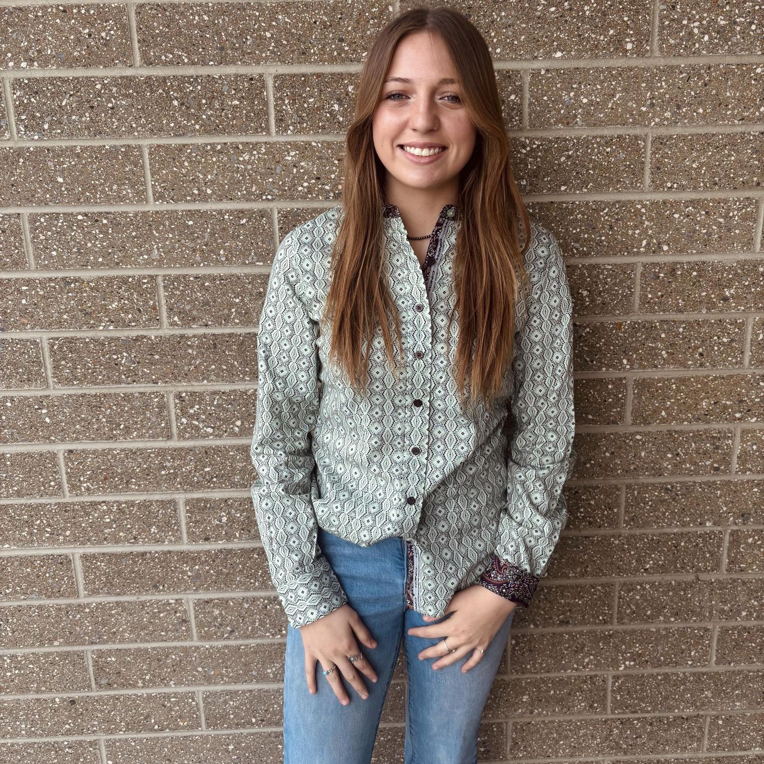 Ladies Cinch Pendleton Round-Up Teal and Purple Long Sleeve Button Up