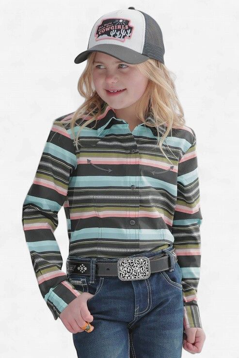 Youth Girls Cruel Pendleton Round-Up Serape Long Sleeve Snap