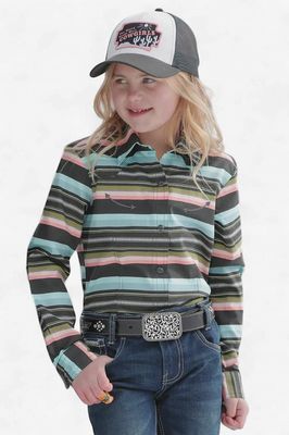 Youth Girls Cruel Pendleton Round-Up Serape Long Sleeve Snap