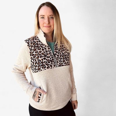 Ladies Cinch Pendleton Round-Up Cheetah 1/2 Zip Pullover