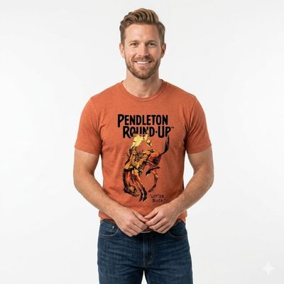 Pendleton Round-Up Autumn Heather Full Color Bucking Horse Tee