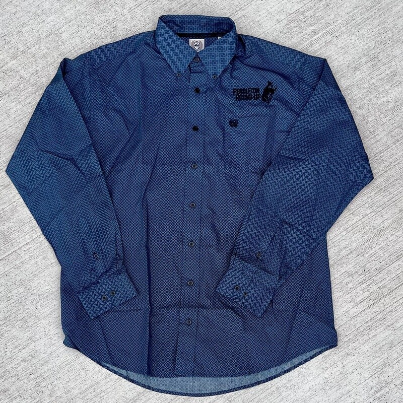 Men's Cinch Pendleton Round-Up Blue and Black Geometric Long Sleeve Button Up
