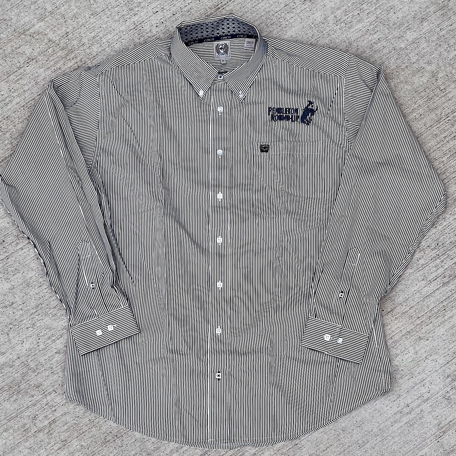 Men's Cinch Pendleton Round-Up Charcoal Tencel Long Sleeve Button Up