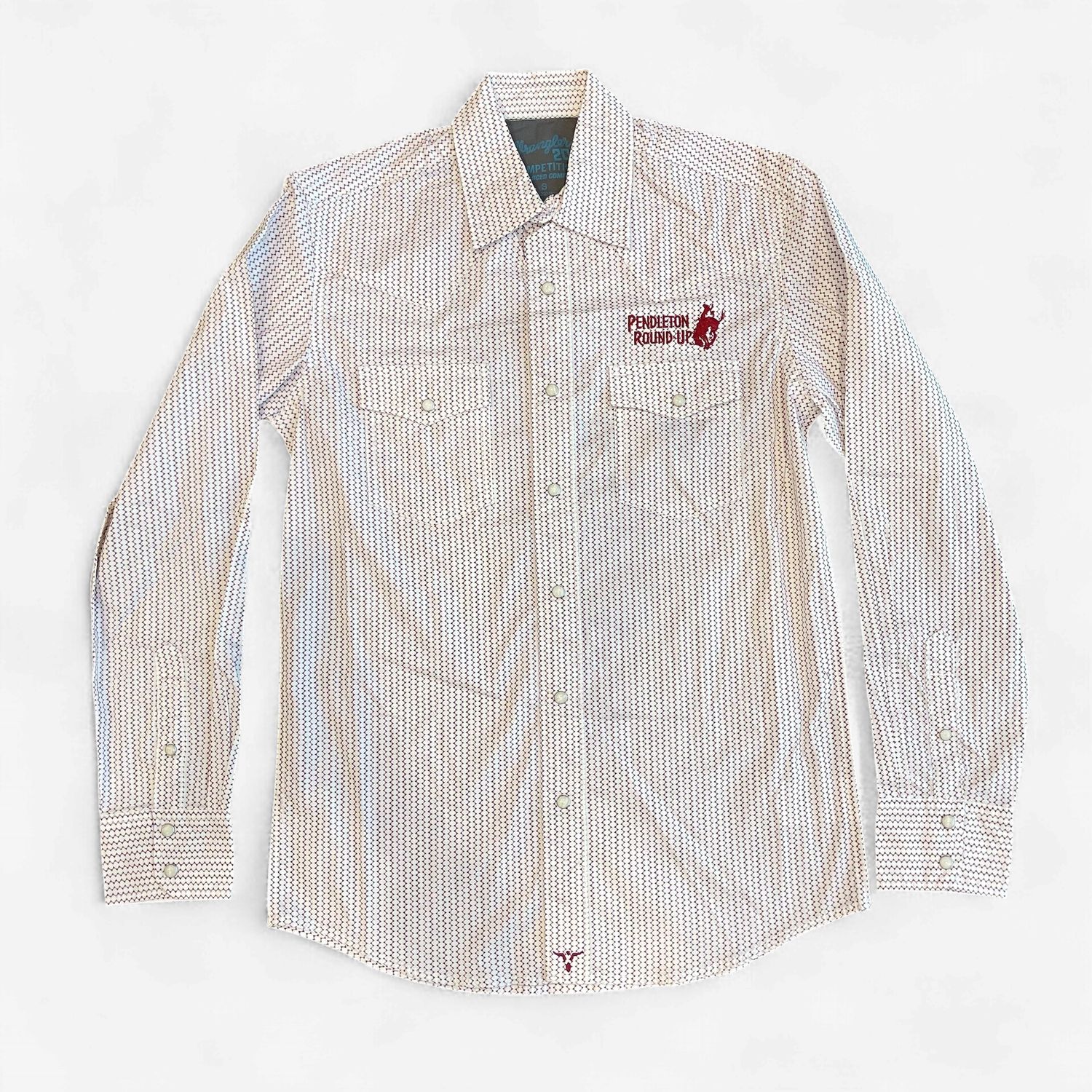 Men's Wrangler Pendleton Round-Up Maroon Long Sleeve Snap