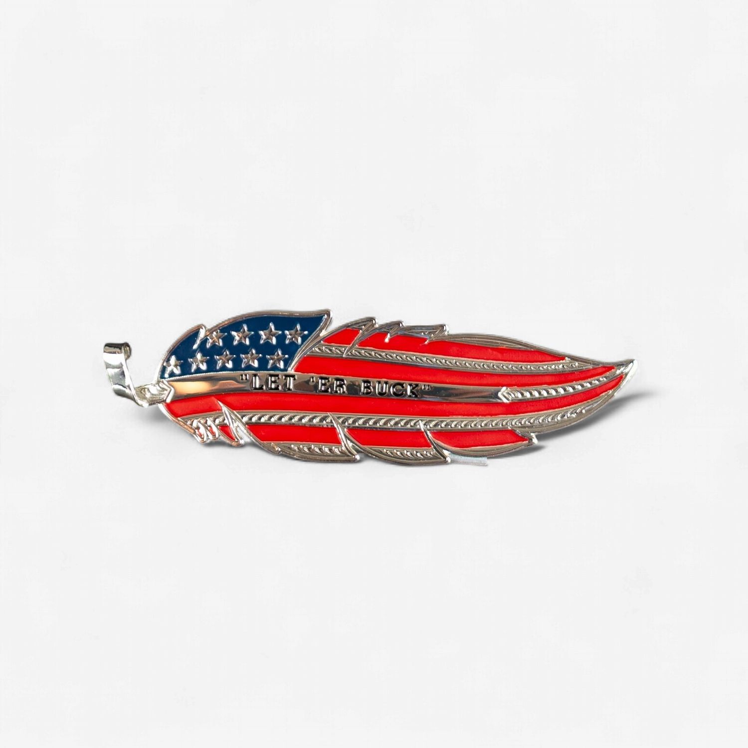 Pendleton Round-Up Montana Silversmiths American Flag Silver Hat Feather