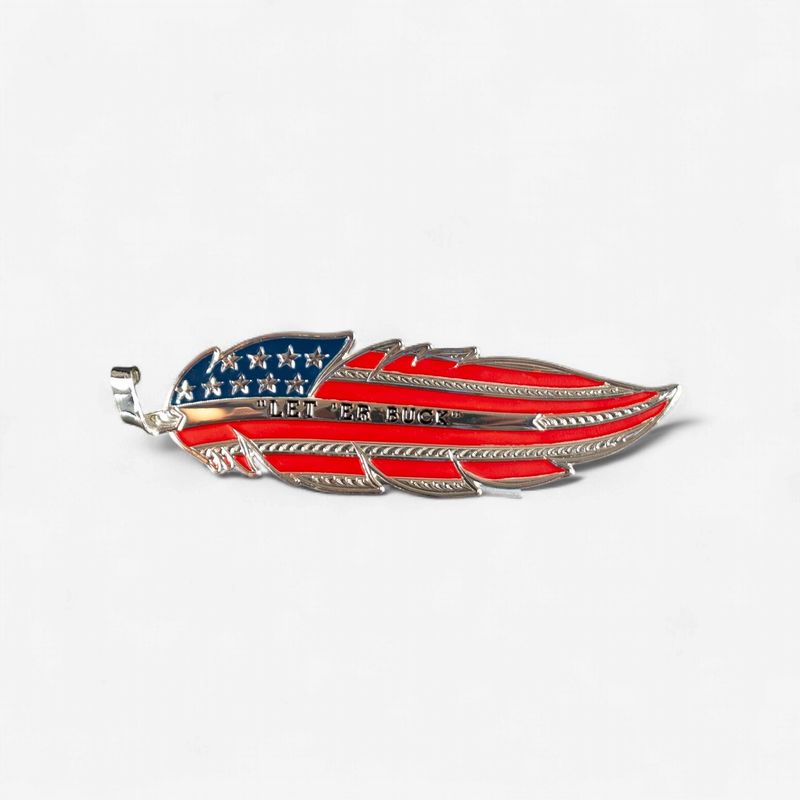 Pendleton Round-Up Montana Silversmiths American Flag Silver Hat Feather
